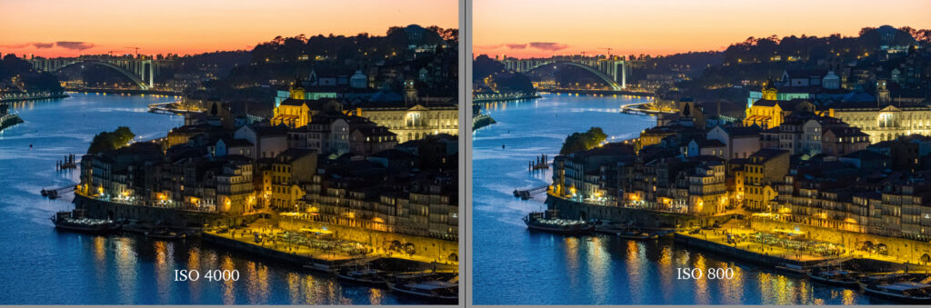 Photos en basse lumière de Porto Portugal pour démontrer une valeur ISO élevée